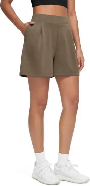 ODODOS Modal Soft Wide Leg Shorts for Women High Waist Casual Relaxed Shorts with Pockets-Inseam 4"/ 6"