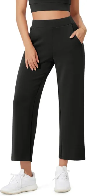 ODODOS Women's Modal Soft Relaxed Cropped Pants High Waist Casual Wide Leg Pants with Pockets - 25" Inseam