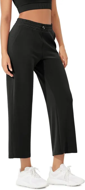 ODODOS Women's Modal Soft Wide Leg Pants with Pockets Adjustable Shockcord High Waist Casual Lounge Pants-27/29/31" Inseam