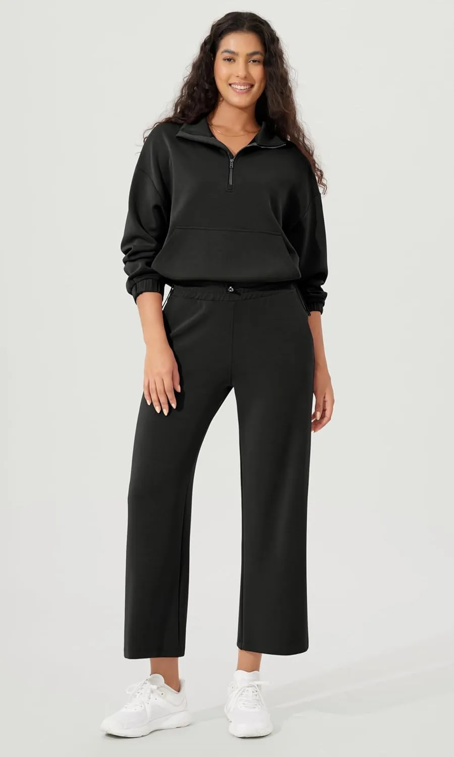 ODODOS Women's Modal Soft Wide Leg Pants with Pockets Adjustable Shockcord High Waist Casual Lounge Pants-27/29/31" Inseam