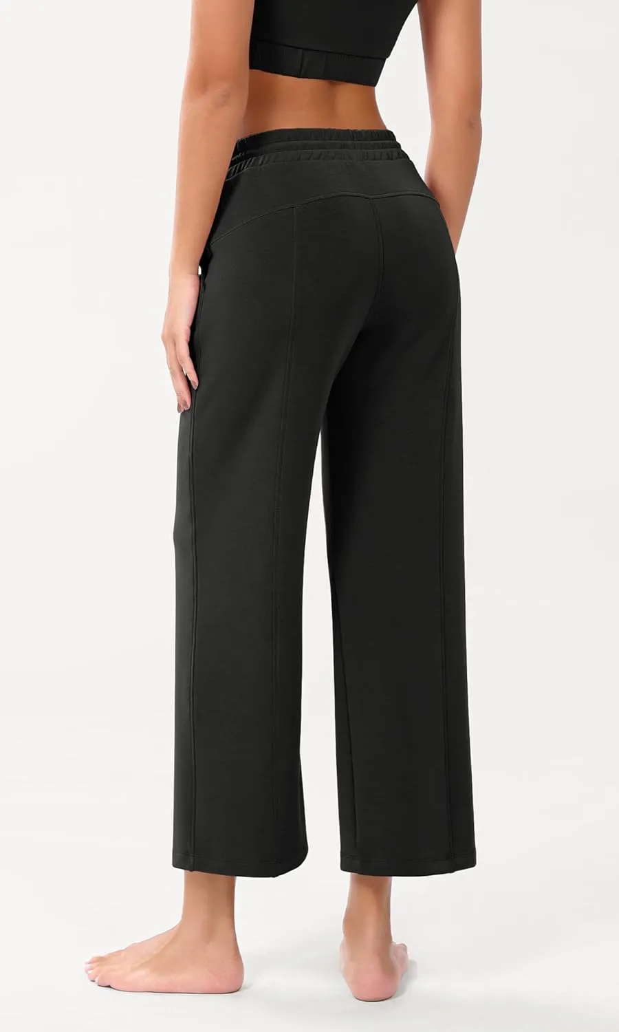 ODODOS Women's Modal Soft Wide Leg Pants with Pockets Adjustable Shockcord High Waist Casual Lounge Pants-27/29/31" Inseam