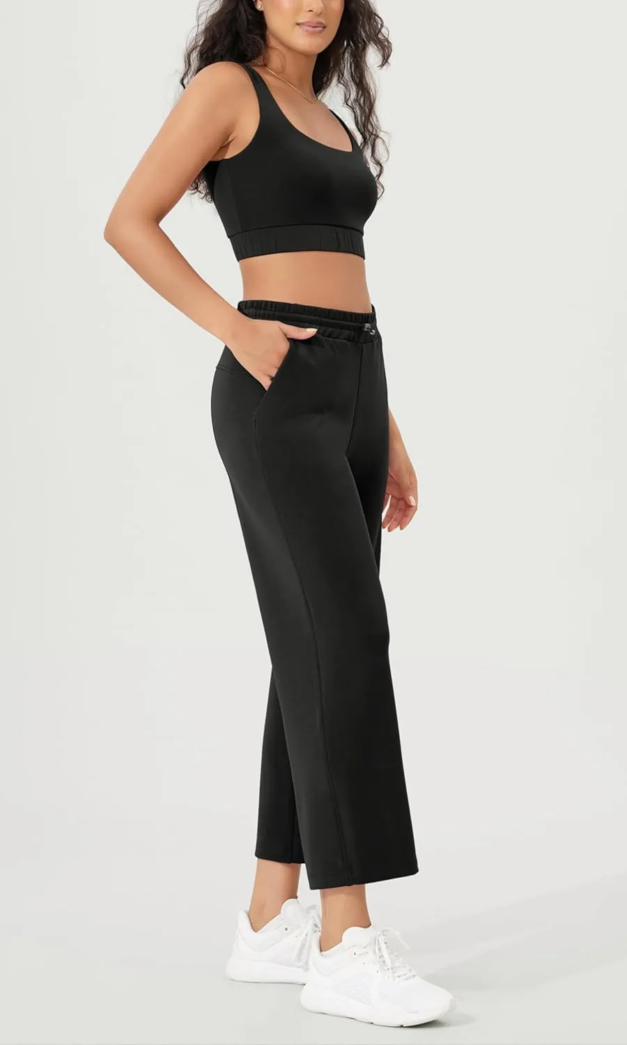 ODODOS Women's Modal Soft Wide Leg Pants with Pockets Adjustable Shockcord High Waist Casual Lounge Pants-27/29/31" Inseam