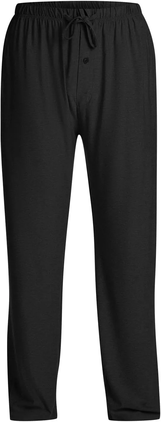 Pajama Pants for Men Buffalo Plaid Soft Lounge Bottoms Casual Stretch Wide Leg Pants Baggy Lightweight Comfy Sleepwear