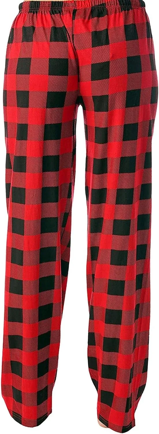 Plaid Pajama Pants Women Stretch Comfy Lounge Pants Drawstring Lounge Striped Pajama Bottoms with Pockets