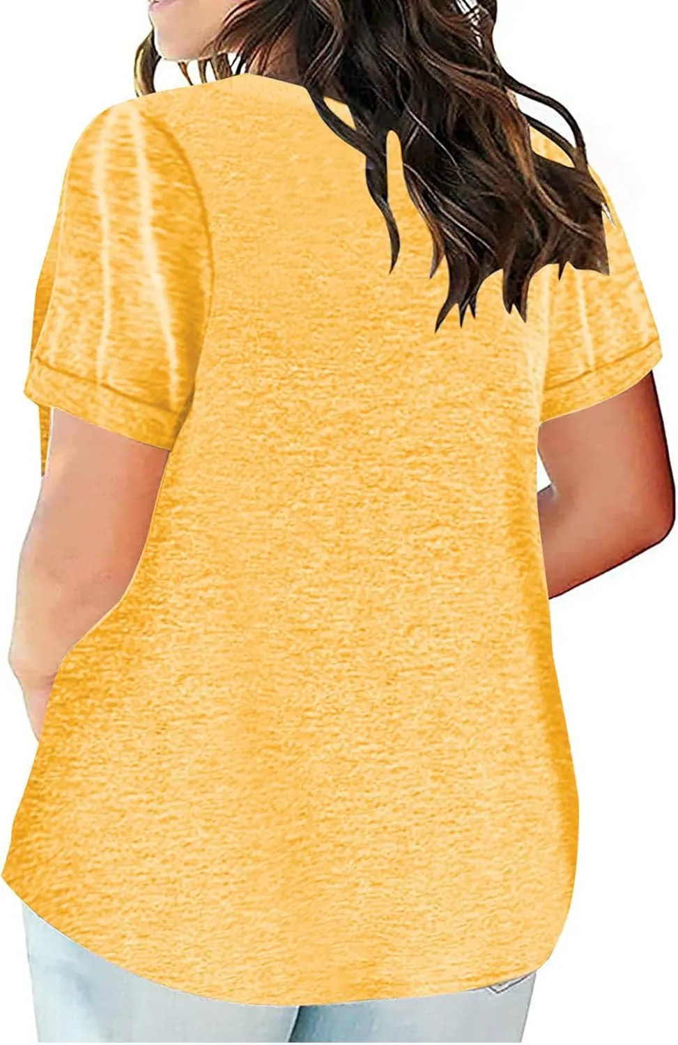Plus Size Womens Tops Oversized Short Sleeve Workout Tees Casual V Neck Boho Beach Vacation Shirts Summer Cute Blouses