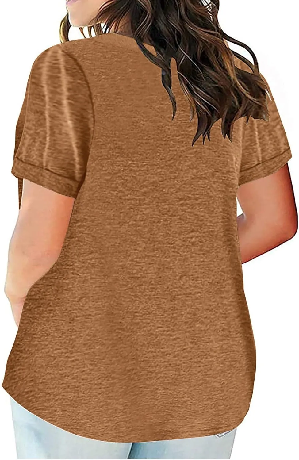 Plus Size Womens Tops Oversized Short Sleeve Workout Tees Casual V Neck Boho Beach Vacation Shirts Summer Cute Blouses