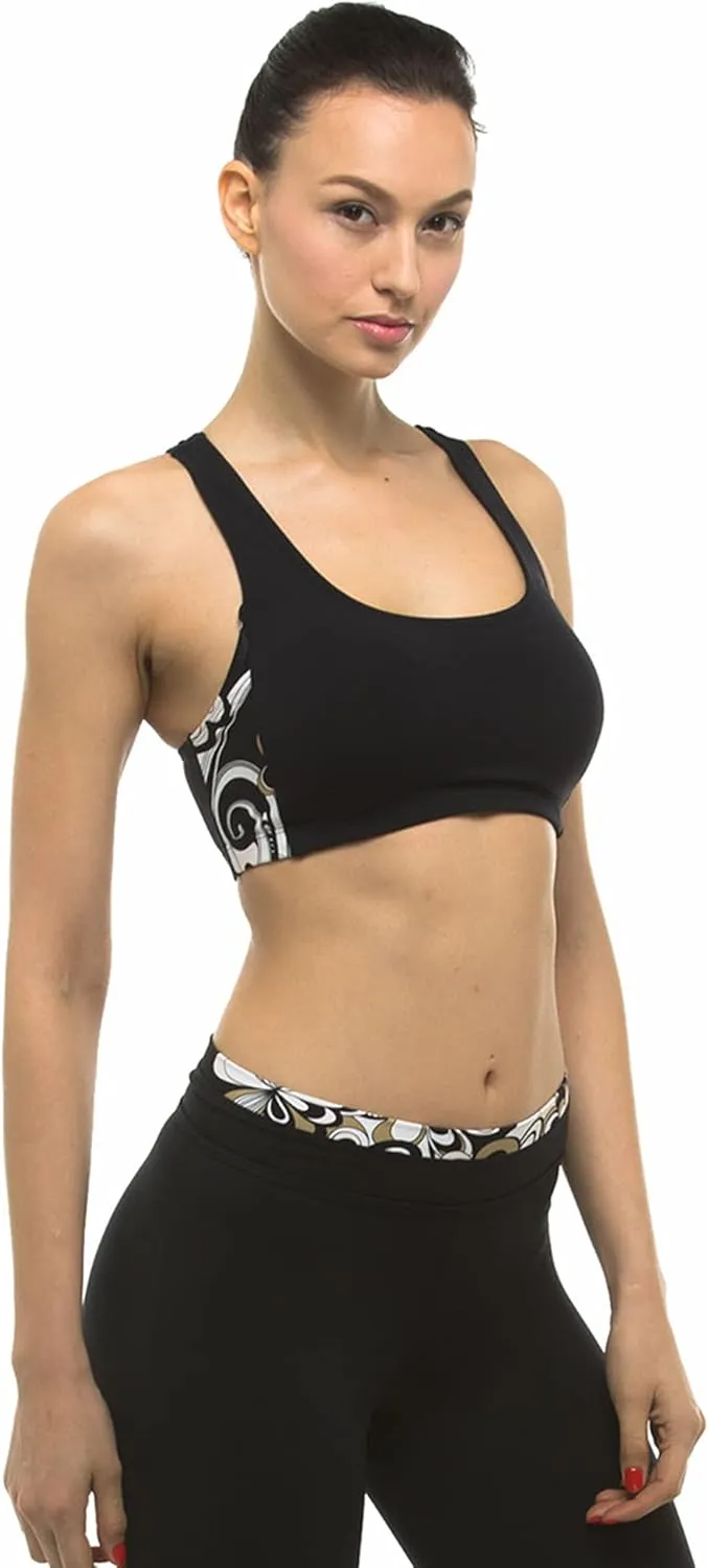 Private Island Women UPF 50  Swim Tank Bra Short Top Sports Bras Swimsuit Rash Guard (YST)