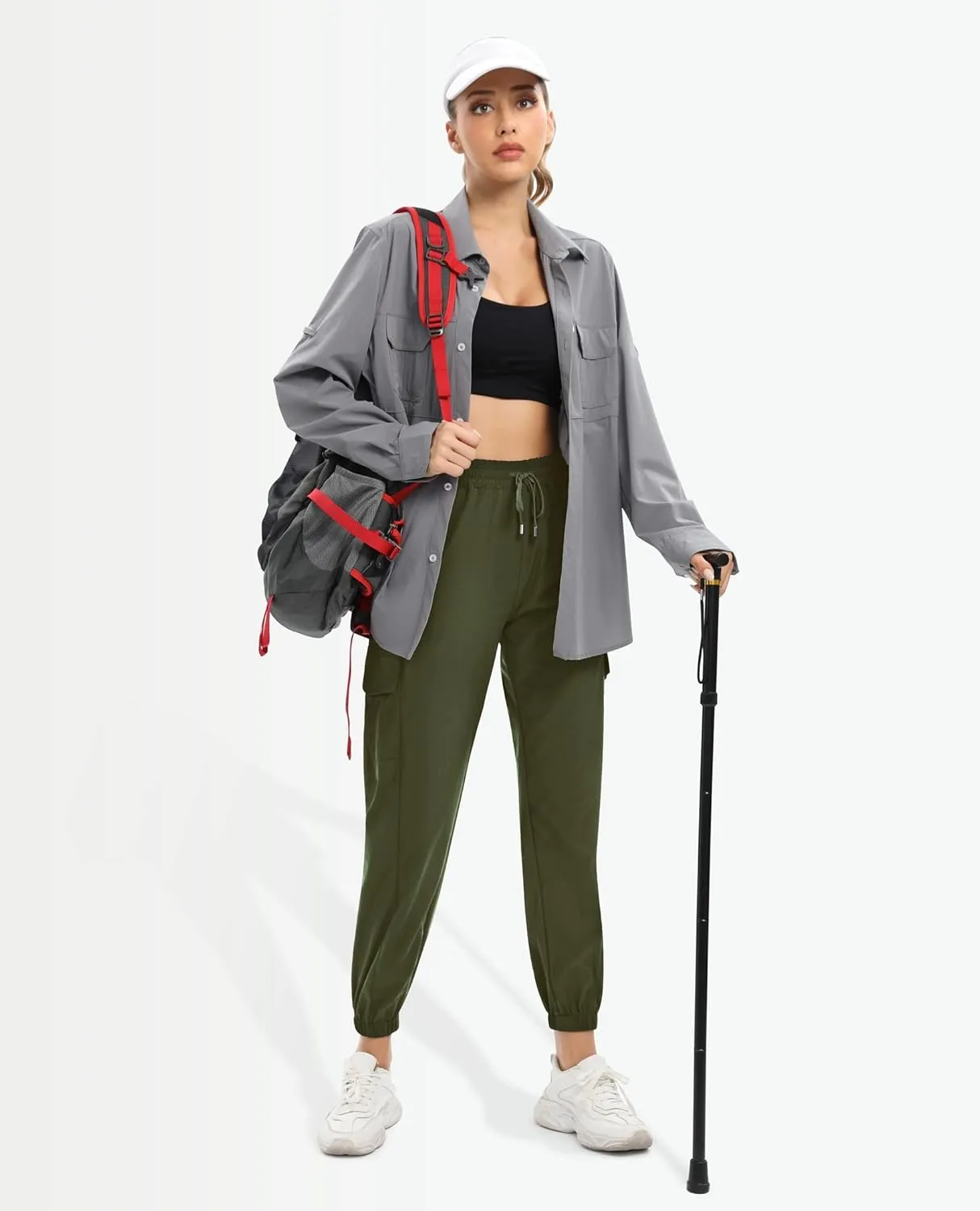 siliteelon Womens Cargo Joggers Lightweight Quick Dry Hiking Pants Athletic Workout Casual Outdoor