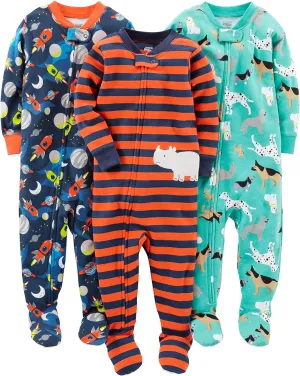 Simple Joys by Carter's baby-boys 3-pack Snug Fit Footed Cotton Pajamas