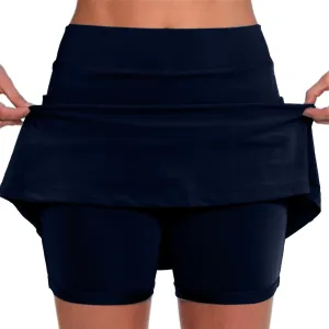 Skorts for Woman Plus Size Tummy Control Yoga Culottes Lightweight Quick Dry Tennis Golf Skirts with Shorts Underneath