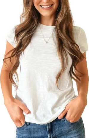 Stelle Womens Modal Soft Crewneck Short Sleeve T Shirts Summer Casual Basic Tops Tees