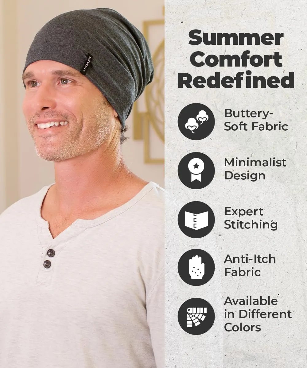 Summer T-Shirt Beanie for Men & Women - Soft Modal - Slouchy Style