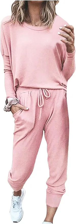 Sweat Suits for Women Set Loungewear Jogger Two Piece Outfit Set 2 Piece Tracksuits Casual Long Pant Set With Pockets