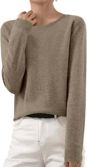 Sweaters for Women Winter Long Sleeve Round Neck Sweater Casual Soft Knit Pullover Basic Jumper Tops Fall Outfits