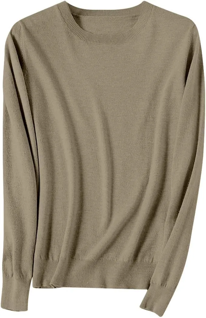 Sweaters for Women Winter Long Sleeve Round Neck Sweater Casual Soft Knit Pullover Basic Jumper Tops Fall Outfits