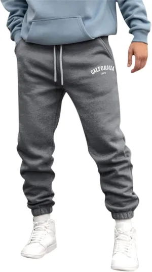 Sweatpants for Men Slim Leg Summer Drawstring Elastic Waist Fit Pockets Breathable Loose Sport Clothes Fresh Trousers