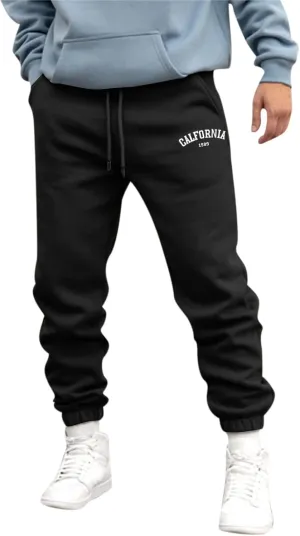 Sweatpants for Men Slim Leg Summer Drawstring Elastic Waist Fit Pockets Breathable Loose Sport Clothes Fresh Trousers