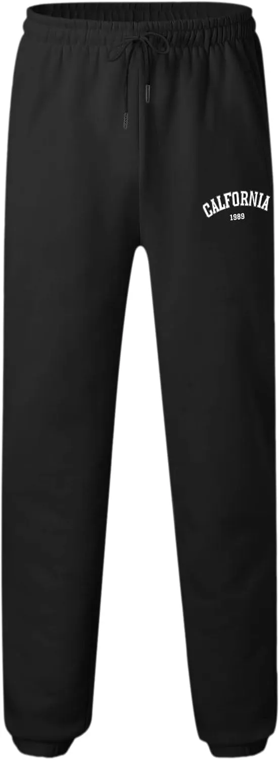 Sweatpants for Men Slim Leg Summer Drawstring Elastic Waist Fit Pockets Breathable Loose Sport Clothes Fresh Trousers