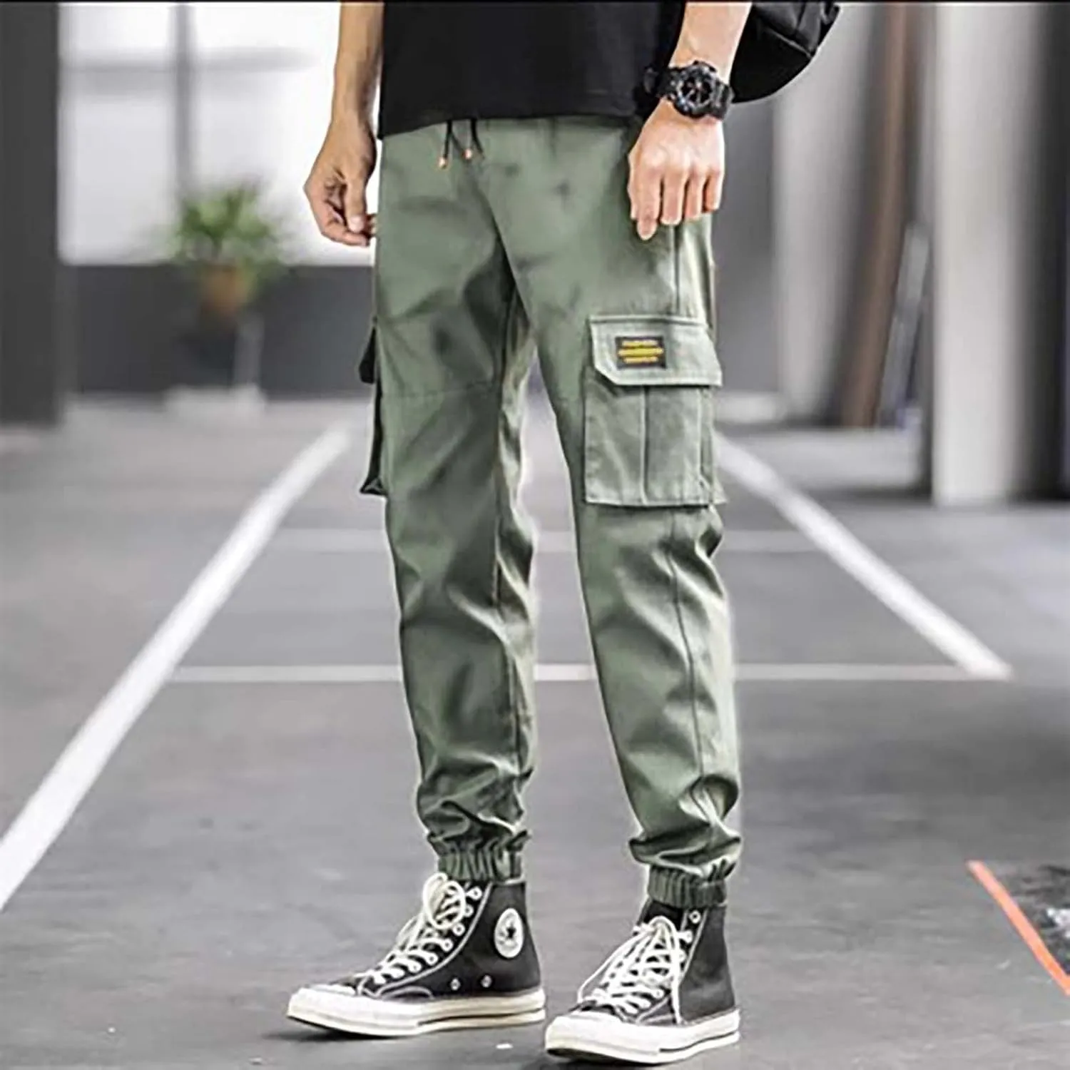 Tactical Jogger Pants for Men Multi Pockets Outdoor Cargo Track Pants Loose Fit Casual Workout Gym Hiking Sweatpants