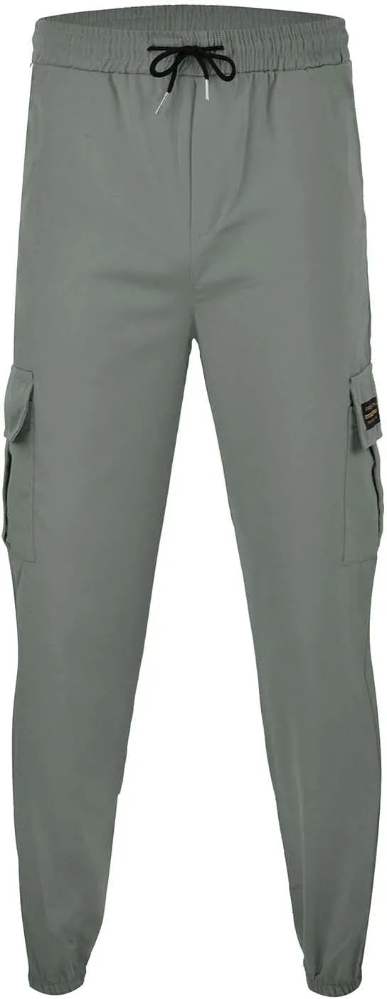 Tactical Jogger Pants for Men Multi Pockets Outdoor Cargo Track Pants Loose Fit Casual Workout Gym Hiking Sweatpants