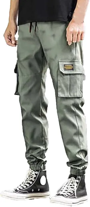 Tactical Jogger Pants for Men Multi Pockets Outdoor Cargo Track Pants Loose Fit Casual Workout Gym Hiking Sweatpants