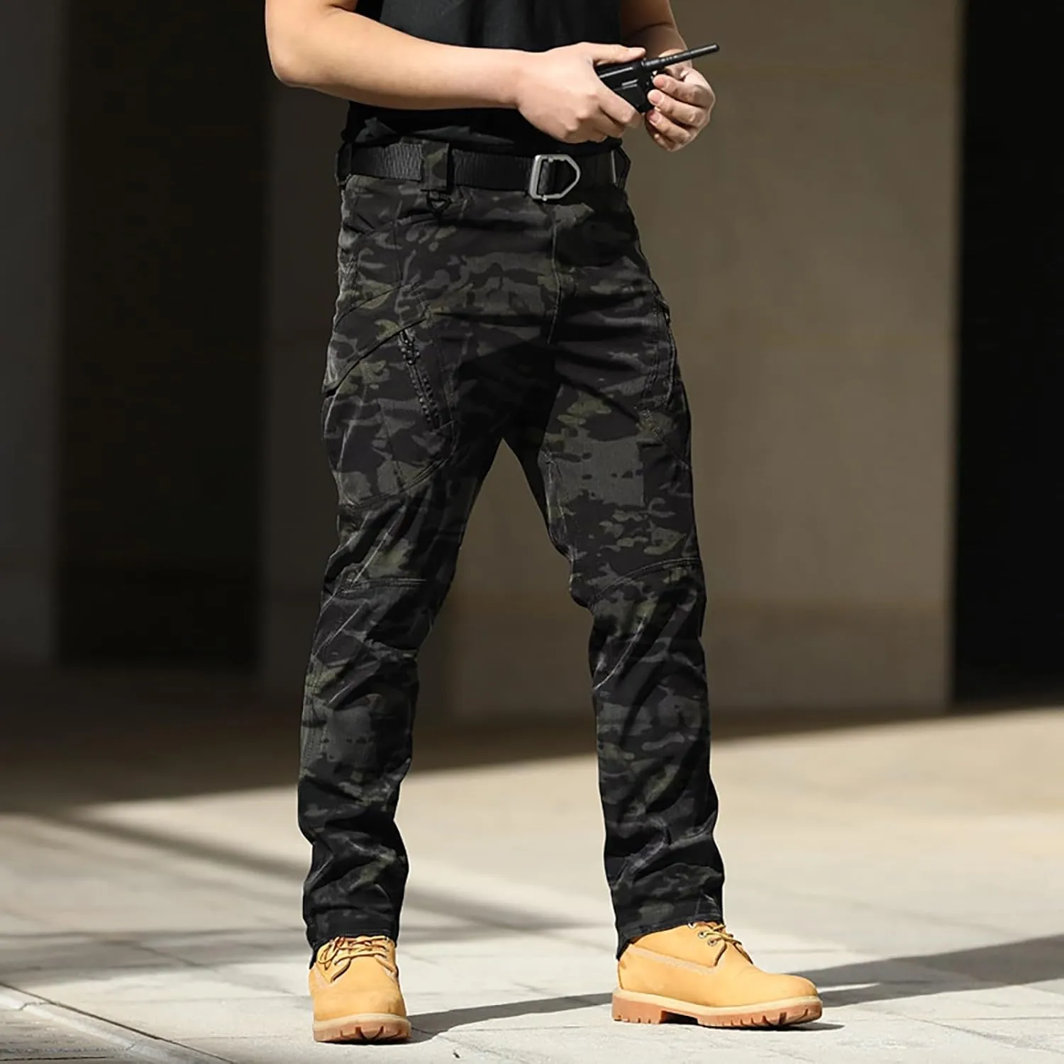 Tactical Pants for Men Water Resistant Cargo Hiking Pants Multi Pockets Relaxed Fit Stretch Quick Dry Work Trousers