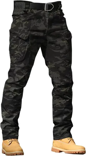 Tactical Pants for Men Water Resistant Cargo Hiking Pants Multi Pockets Relaxed Fit Stretch Quick Dry Work Trousers