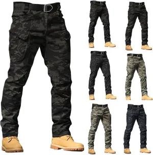 Tactical Pants for Men Water Resistant Cargo Hiking Pants Multi Pockets Relaxed Fit Stretch Quick Dry Work Trousers