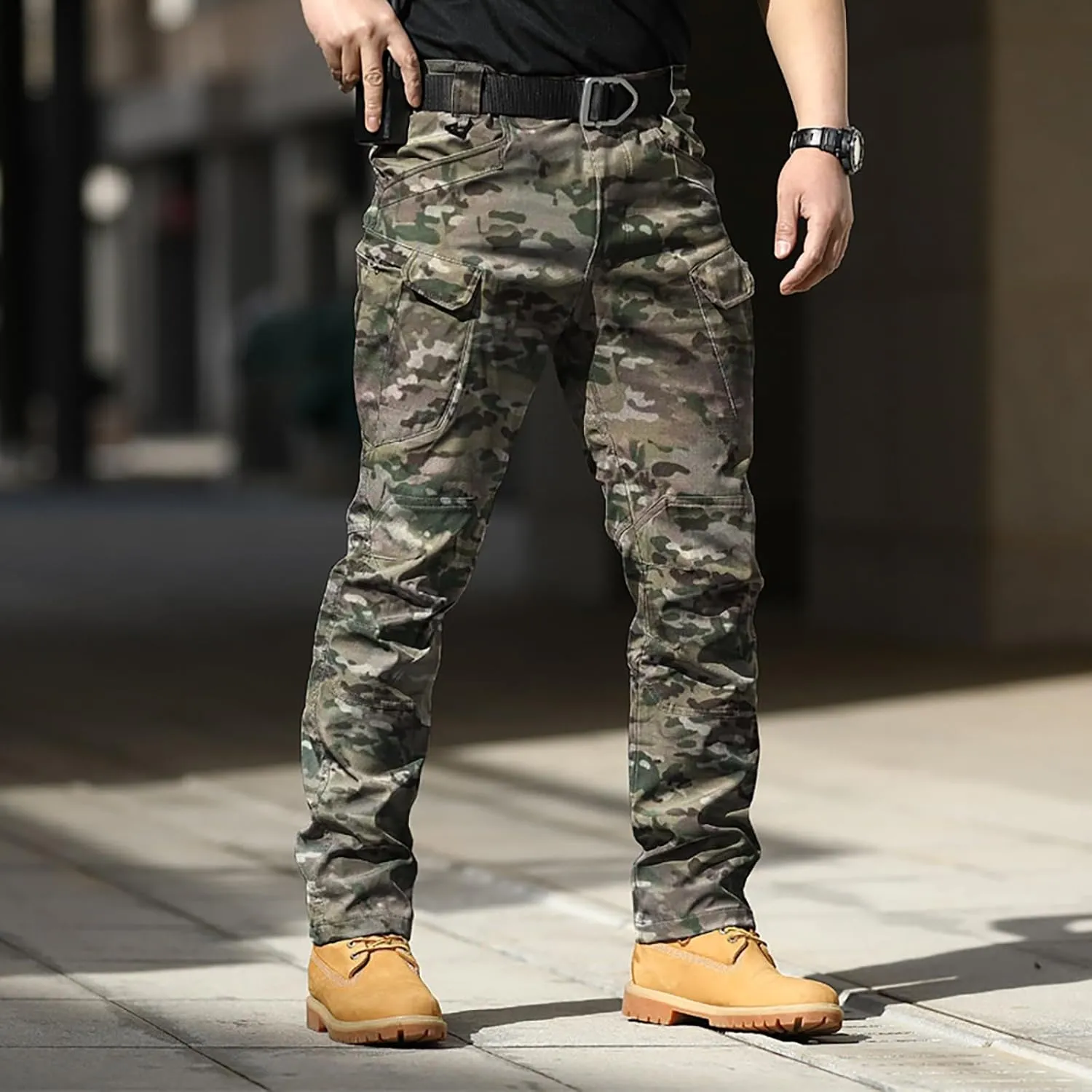 Tactical Pants for Men Water Resistant Cargo Hiking Pants Multi Pockets Relaxed Fit Stretch Quick Dry Work Trousers