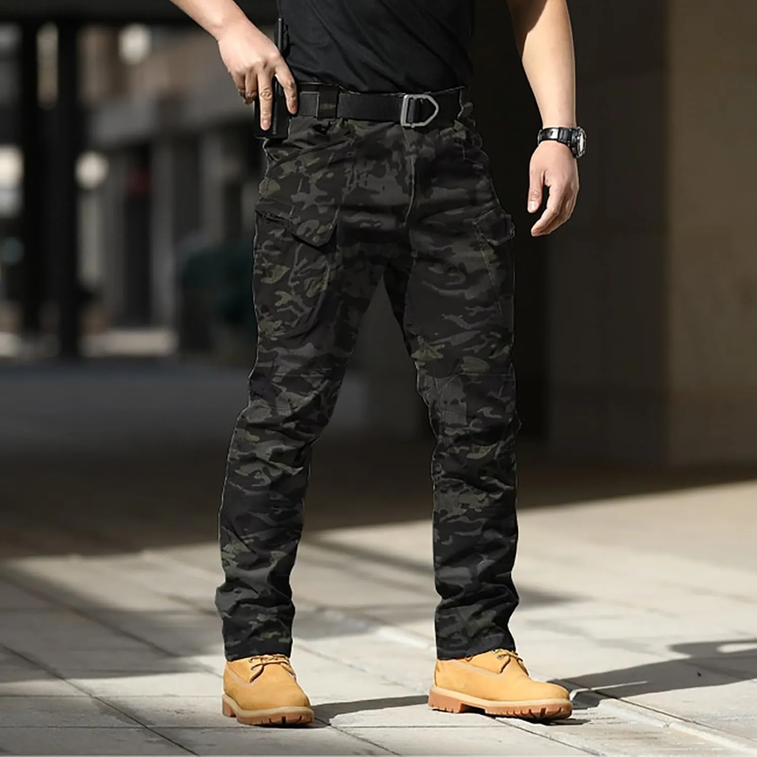 Tactical Pants for Men Water Resistant Cargo Hiking Pants Multi Pockets Relaxed Fit Stretch Quick Dry Work Trousers