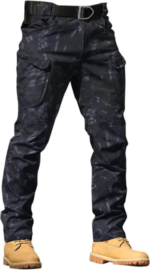 Tactical Pants for Men Water Resistant Cargo Hiking Pants Multi Pockets Relaxed Fit Stretch Quick Dry Work Trousers