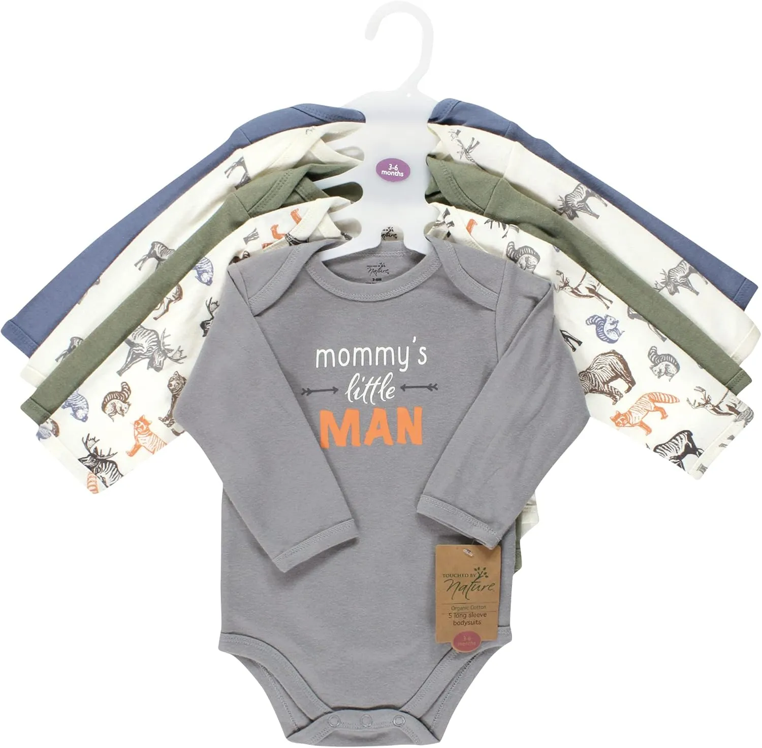 Touched by Nature unisex-baby Organic Cotton Long-sleeve Bodysuits