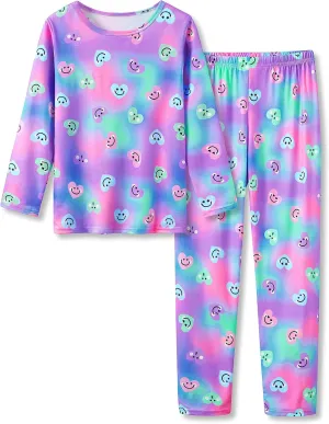 Trendy Tie Dye Spiral Pajamas for Girls 2-Piece Soft Long Sleeve & Pants PJ Set Jammies Size 6-18