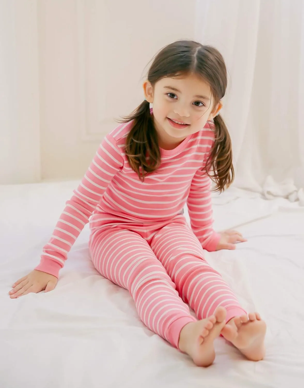 VAENAIT BABY 12M-12Y Kids Boys Girls Unisex Toddler Colorful Stripe/Simple Holiday Sleepwear Pajama 2pcs Set