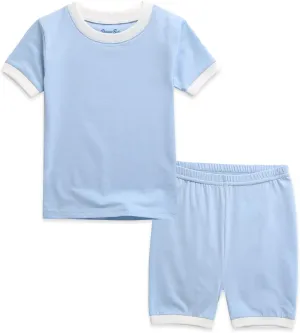 Vaenait Baby 6M-12Y Kids Boys Girls Toddler Solid Cotton Daily Short Summer Pajamas Pyjamas Sleepwear Set Macaron