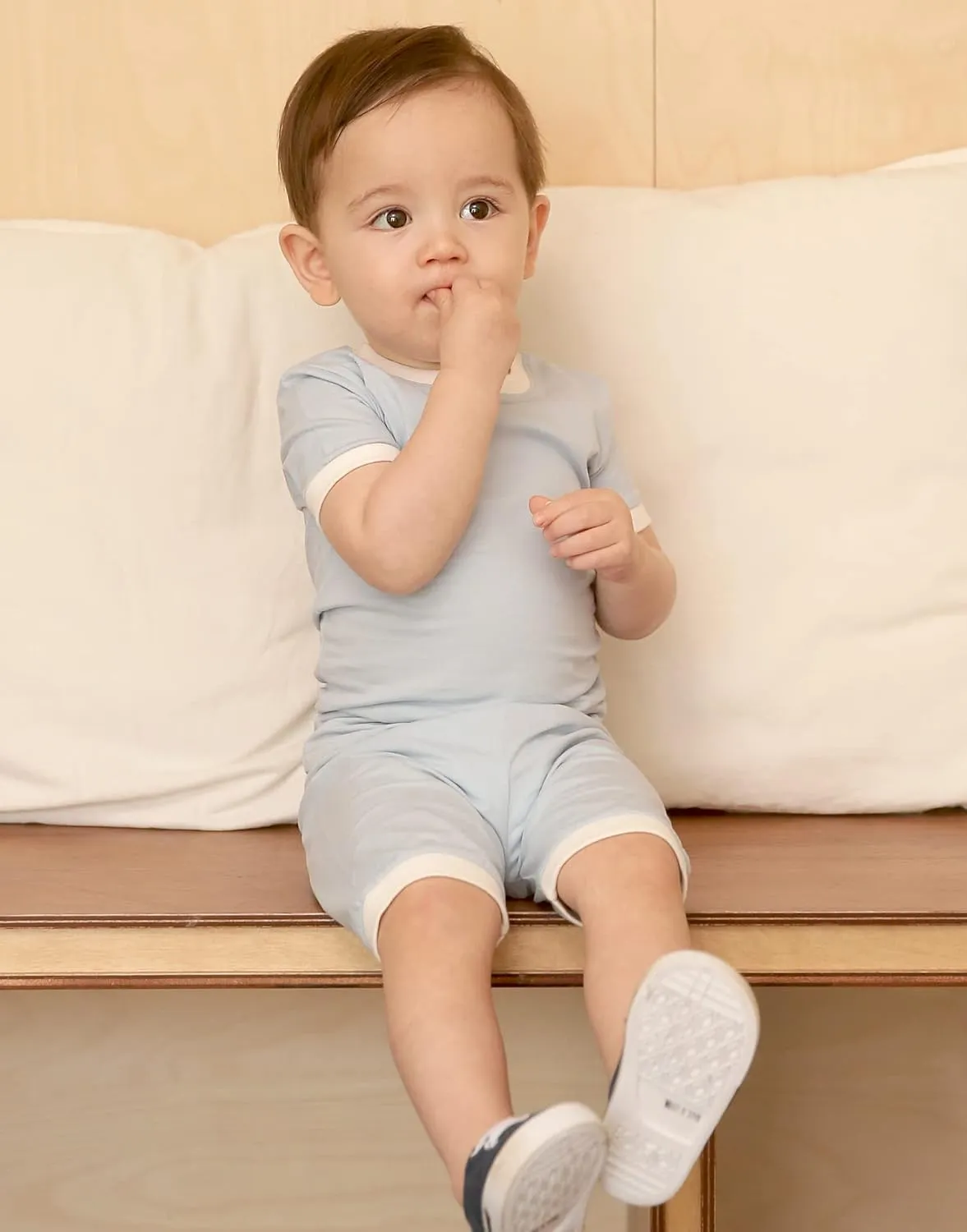 Vaenait Baby 6M-12Y Kids Boys Girls Toddler Solid Cotton Daily Short Summer Pajamas Pyjamas Sleepwear Set Macaron