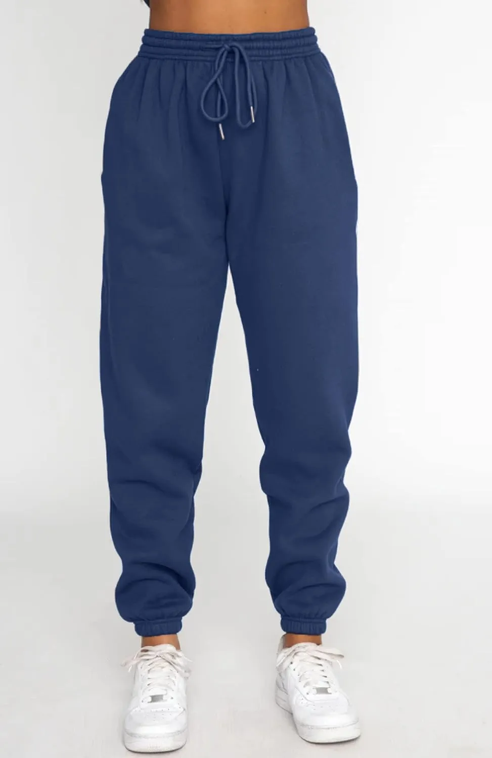 Viatabuna Women's 2 Piece Fleece Sweatsuit Outfit Long Sleeve Crewneck Pullover Sweatshirt Drawstring Jogger Pants Lounge Set