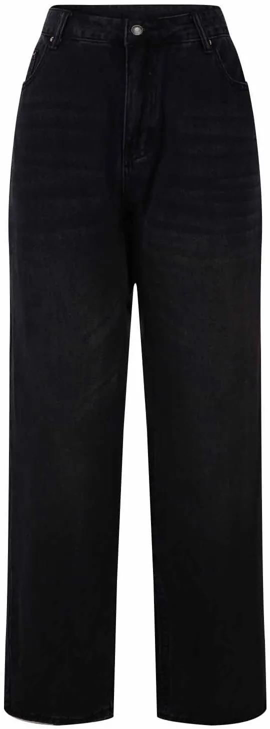 Vintage High Waisted Straight Leg Jeans for Women Relaxed Fit Stretch Denim Casual Wear with Pocket Details Streetwear