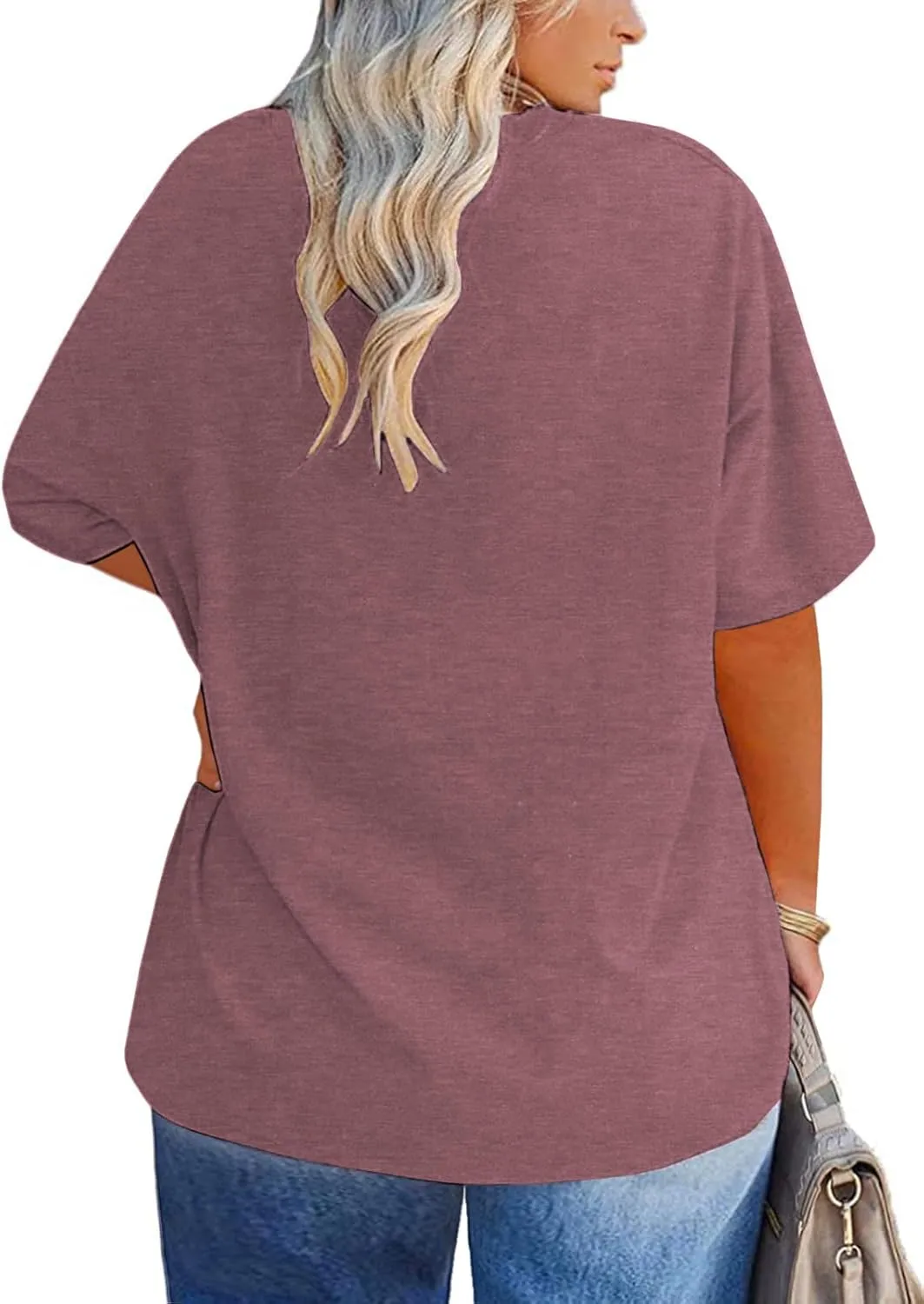 VISLILY Plus-Size-Tops for Women Casual Short Sleeve T Shirts Summer Crew Neck Tees Oversized Comfy Loose Fit Tunics XL-5XL