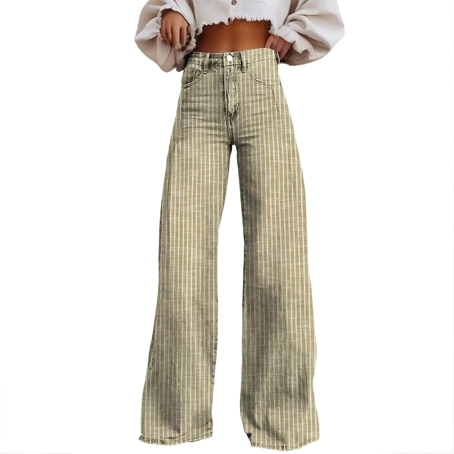 Wide Leg Jeans for Women, Chic Trendy Lightweight Loose Casual Soft Women's Trousers