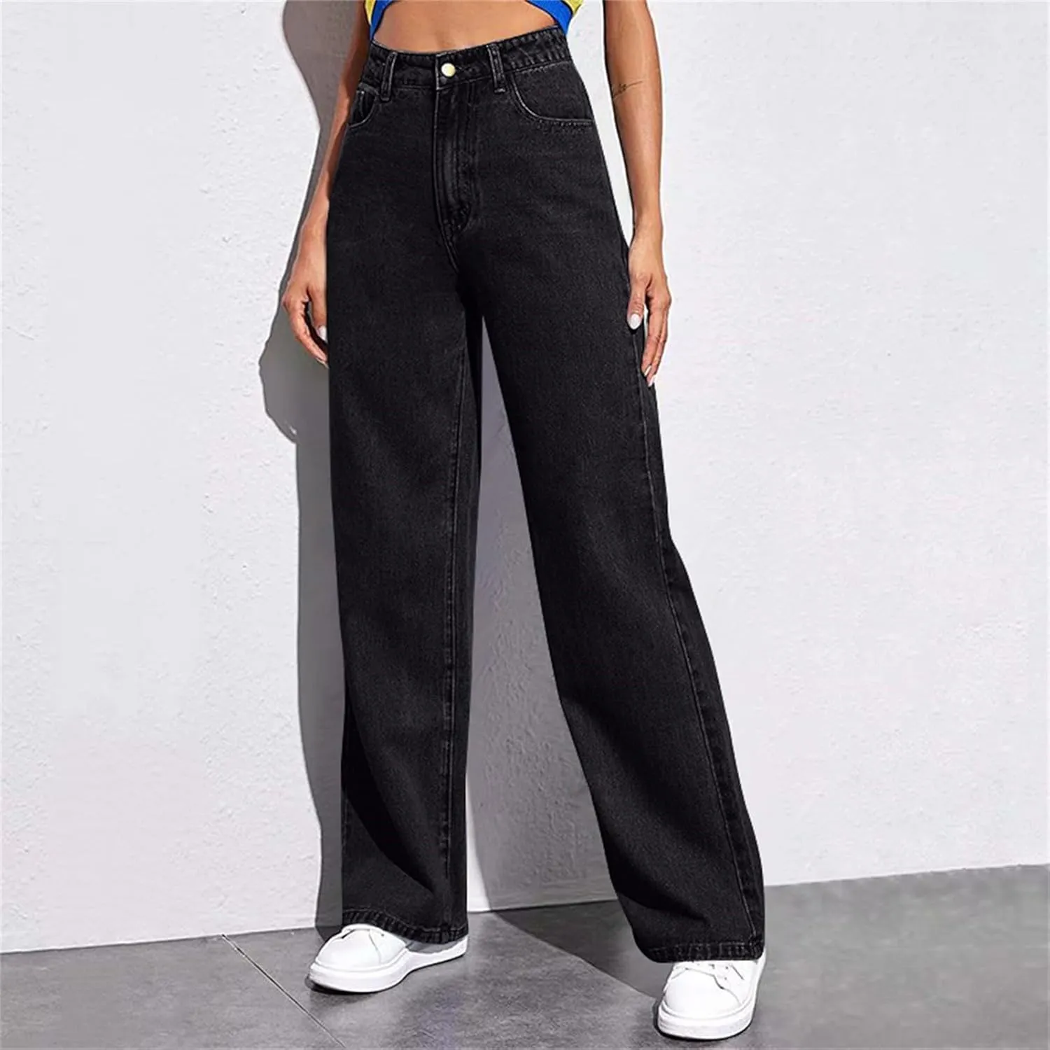 Wide Leg Jeans for Women Fashion Baggy Boyfriends Jeans High Waist Y2k Cargo Pants Vintage Denim Trousers