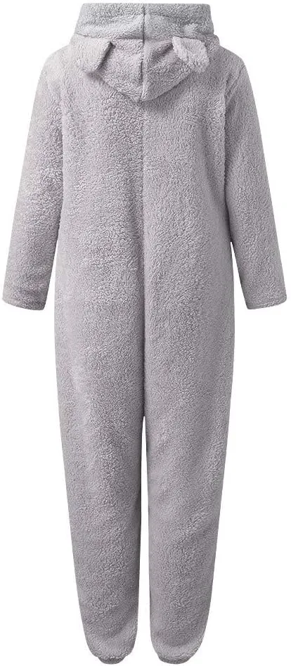 Winter Coats for Women Cute Fuzzy Fleece Jacket Warm Comfy Long Sleeve Hooded Sleepwear Jumpsuit 2024 Fashion Outfits
