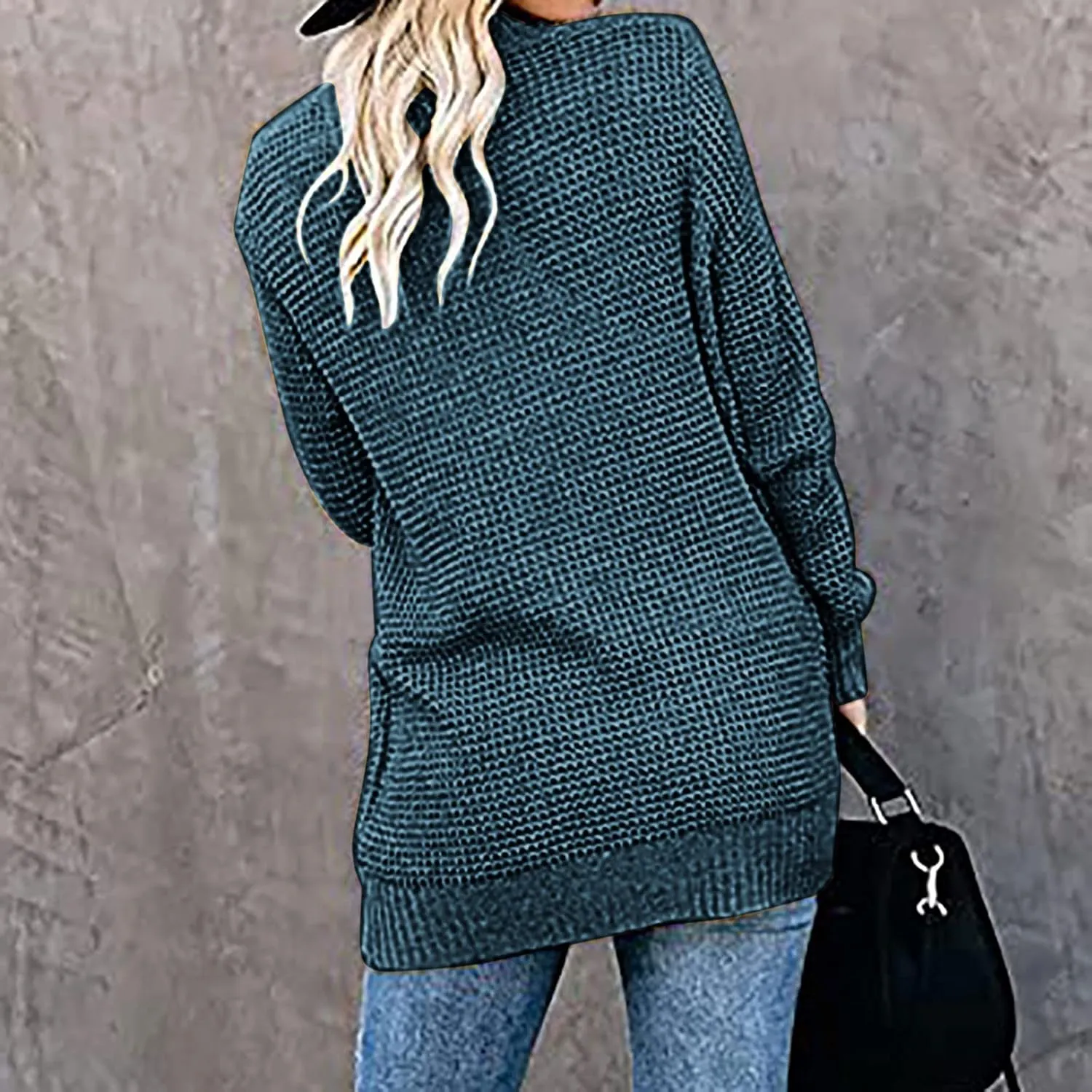 Wkishenl Womens Loose Open Front Cardigan Long Sleeve Chunky Coat Casual Lightweight Soft Knit Sweaters Outwear with Pockets