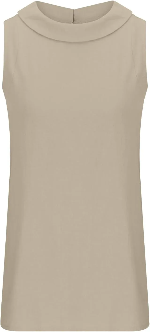 Women Cotton Linen Sleeveless Crop Tank Tops O Neck Shirt Casual Solid Color Loose Fit Comfy T-Shirt Blouse Vest