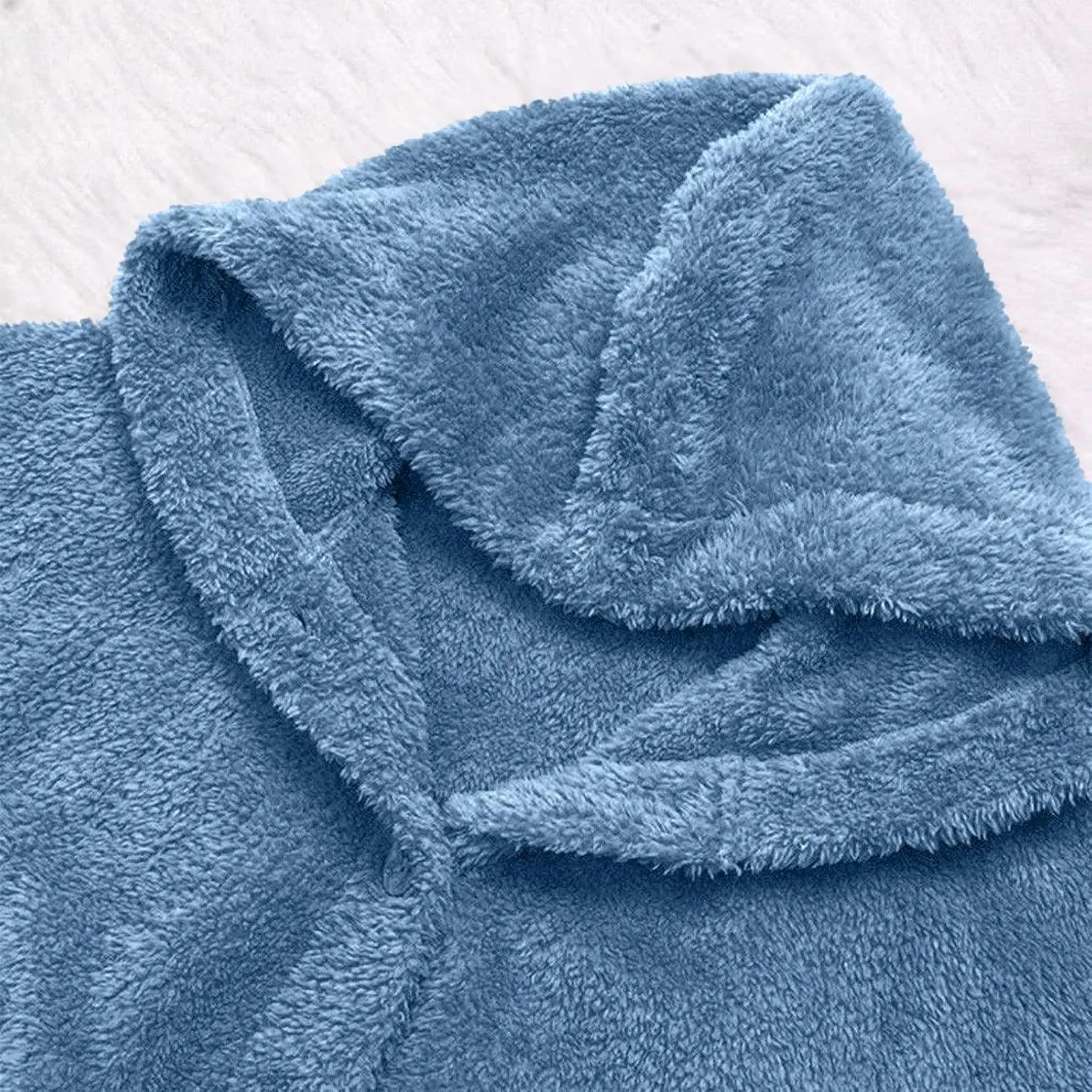 Women Fleece Lined Pajama Tops with Hood Winter Warm Sherpa Thermal Underwear Cute Button Cardigan Coat Loungewear