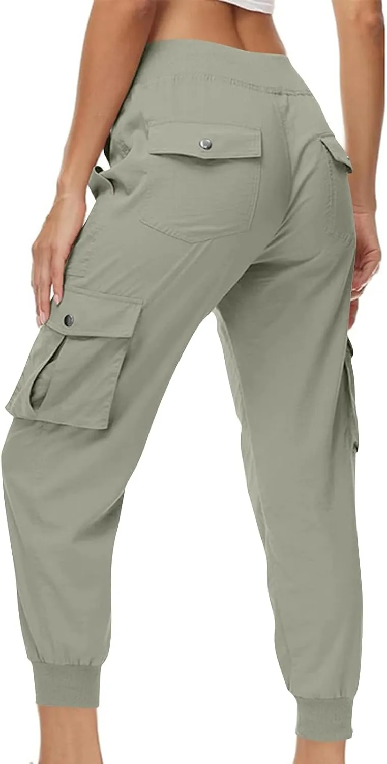 Women Hiking Pants Lightweight Cargo Joggers Outdoor Quick Dry Athletic Pants with Pockets Casual Travel Pants