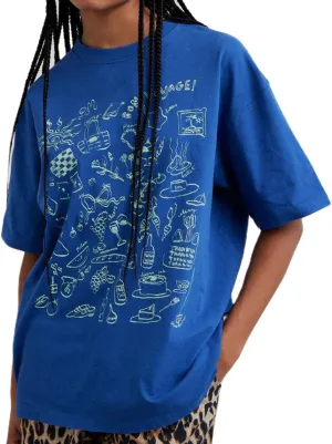Women Oversized Graphic Tee Y2k Fruit Print Short Sleeve Crewneck T Shirt Aesthetic Loose Fit Top Summer Streetwear