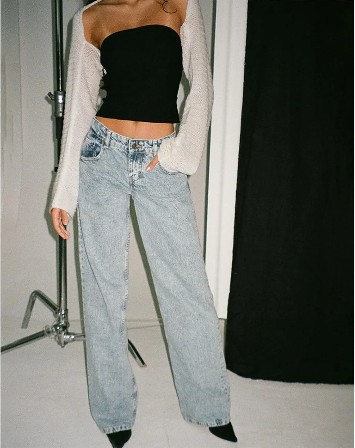 Women Wide Leg Jeans Casual High Waist Baggy Boyfriend Denim Pants Y2K Straight Streetwear Jeans Mom Jeans Trousers