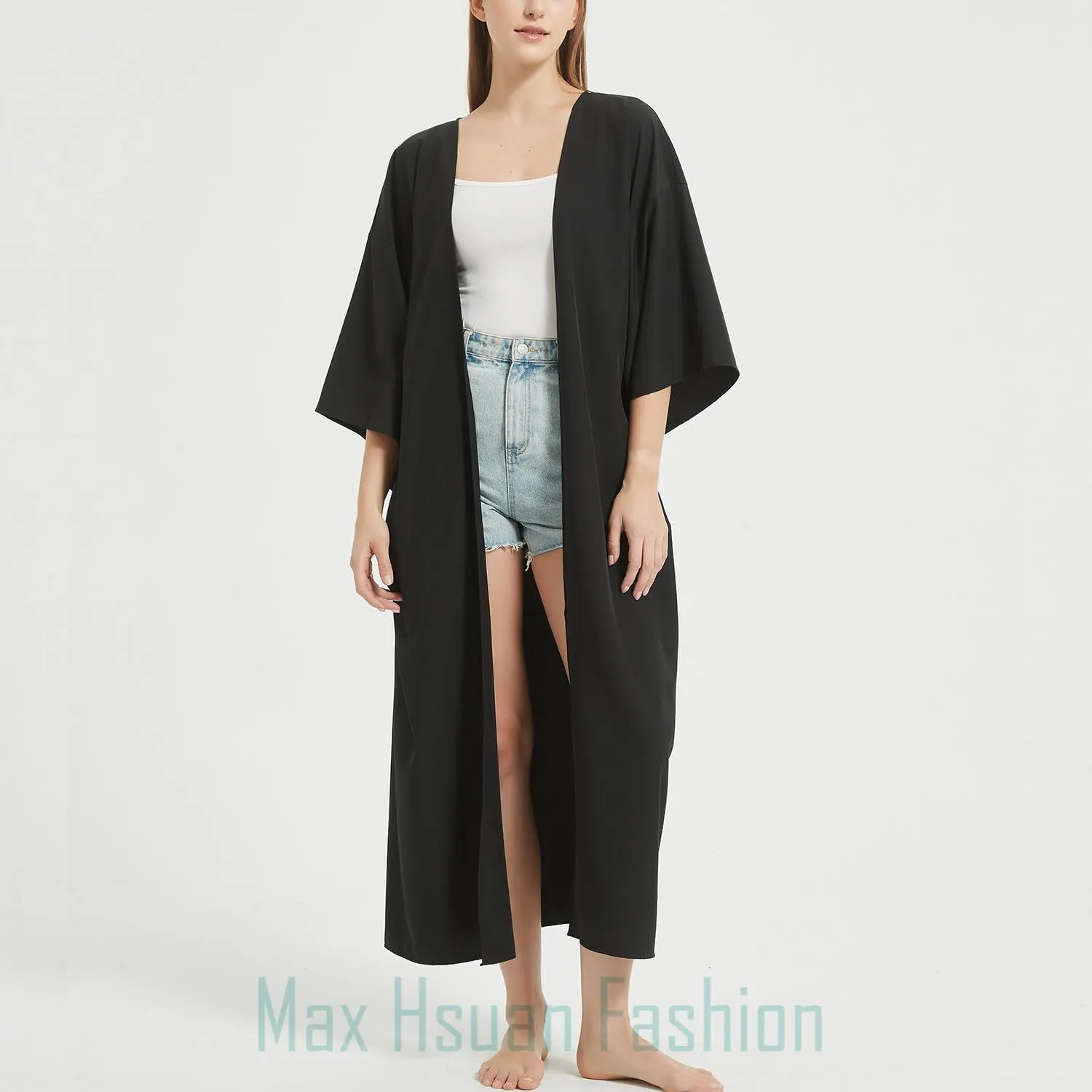 Women's Bohemian Floral Print Kimono Cardigan Summer Swimsuit Beach Cover Up Dresses