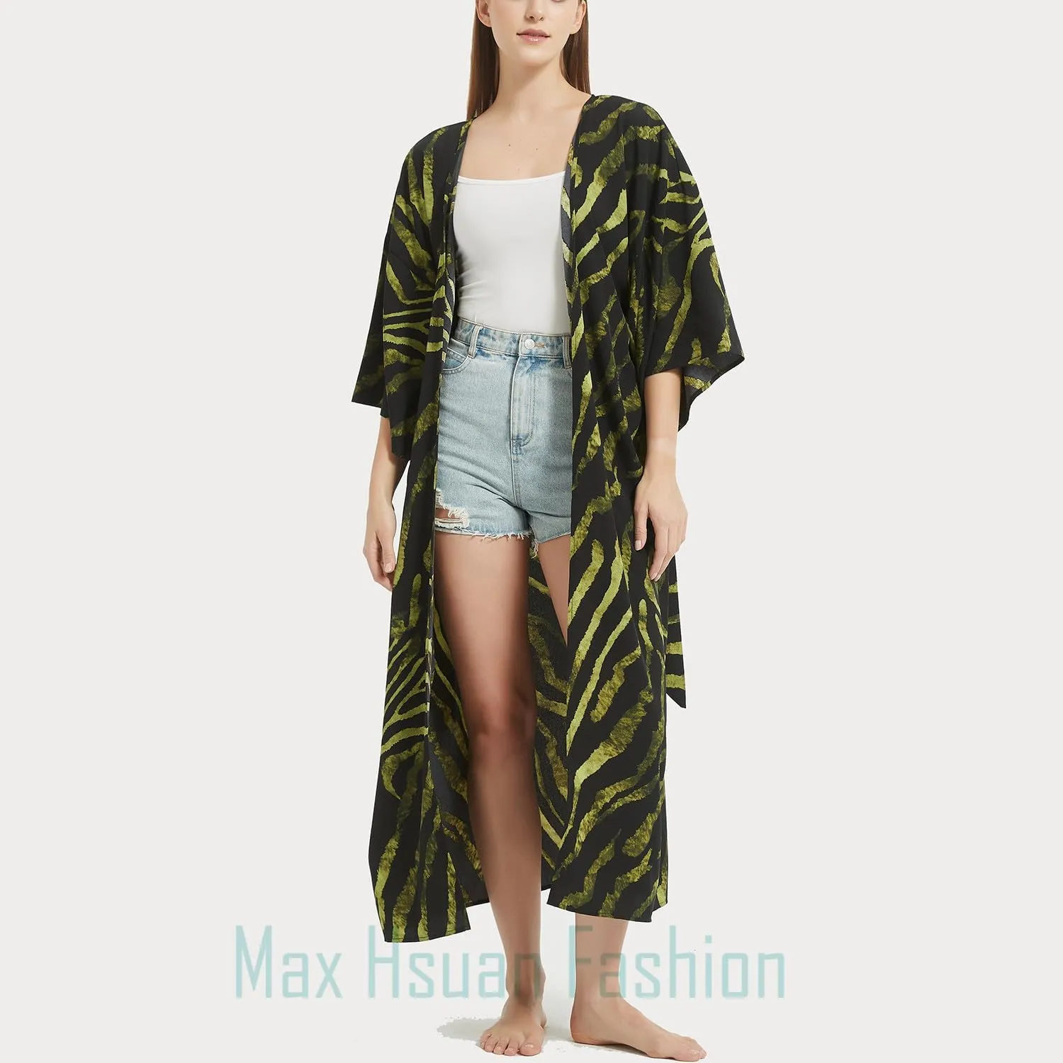 Women's Bohemian Floral Print Kimono Cardigan Summer Swimsuit Beach Cover Up Dresses